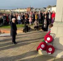 President Mike Schirwing laying the Wreath at the Troon War Memorial